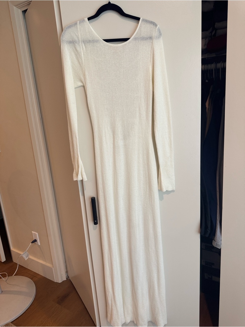 Meshki White Long Sleeve Maxi Dress